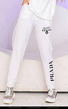 Жіночі спортивні штани з високою посадкою з двонитки, фото 2