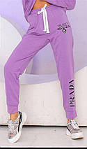 Жіночі спортивні штани з високою посадкою з двонитки, фото 3
