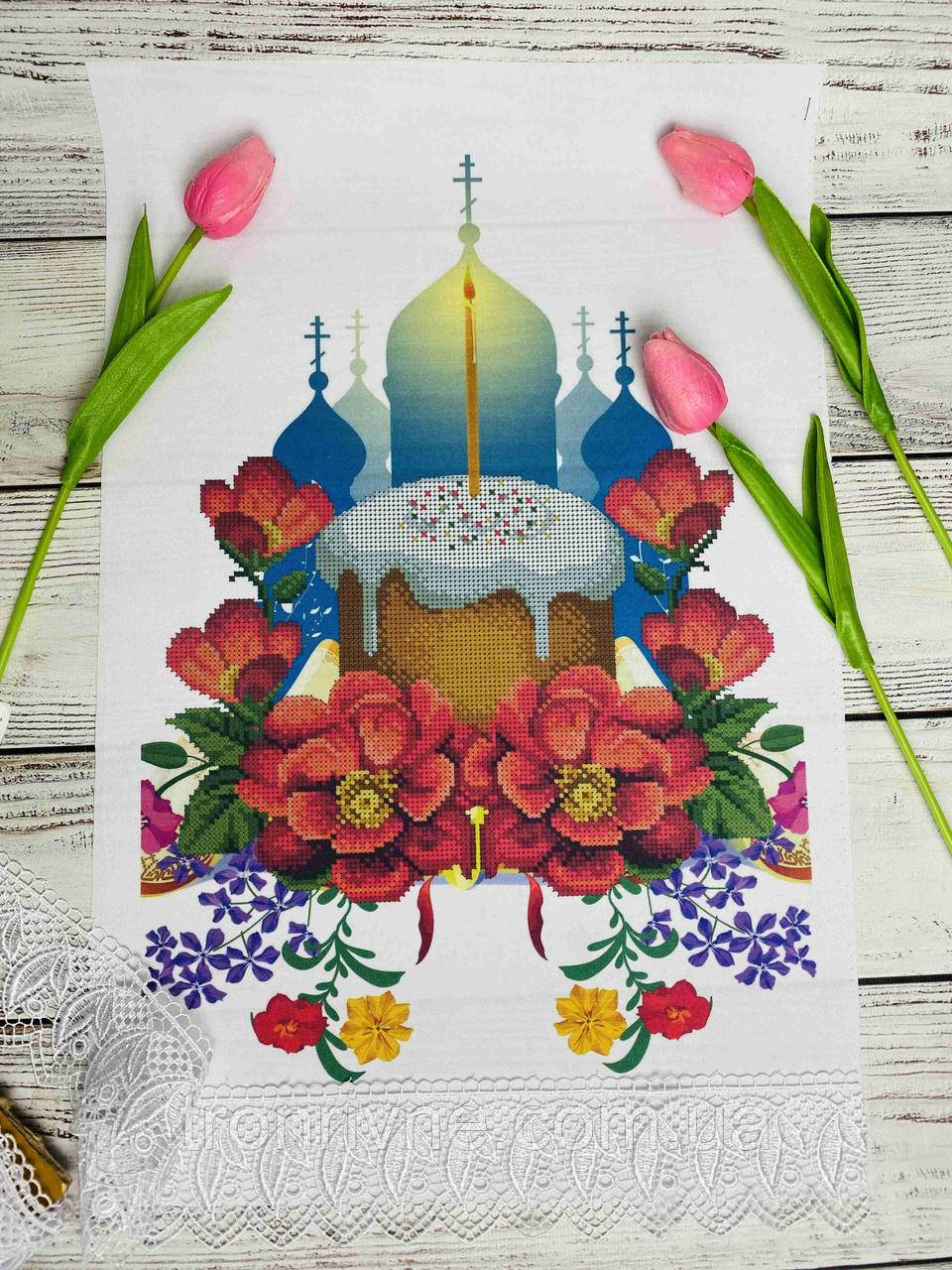 Схема для вишивання бісером Великодній рушник 35х50 см. Габардин