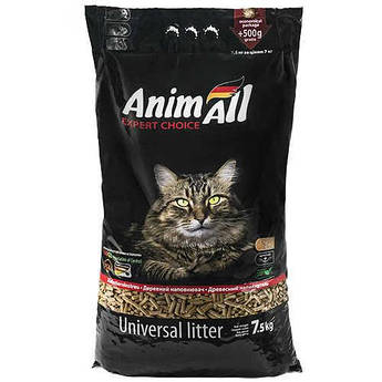 Деревний наповнювач AnimAll для котів, 7.5 кг