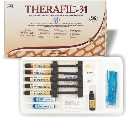Therafil-31 (Терафіл-31) — композиційний пломбувальний матеріал, А1: А2:А3:А3.5 (системний комплект)