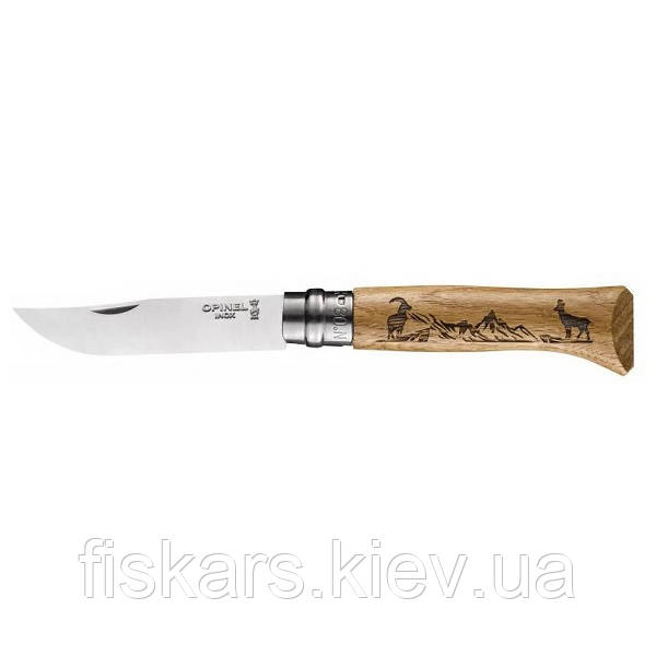 Ніж Opinel Engraved Animalia №8 Chamois дуб (002336)