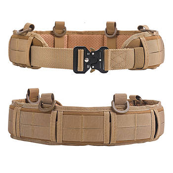 Ремінь тактичний, 125 см із системою Molle, Пісочний / Розвантажувальний чоловічий ремінь / Армійський штурмовий ремінь