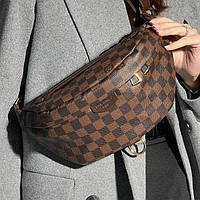 Коричневая бананка унисекс Louis Vuitton Discovery Bumbag PM Chess