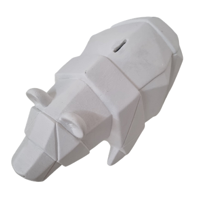 Скарбничка-копілка ведмідь орігамі білий керамічна 30 х17 см