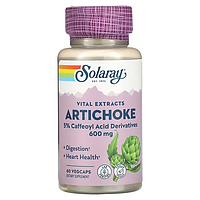Solaray, экстракт листьев артишока, для печени и желчного, 300 мг, 60 вегетарианских капсул.