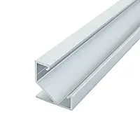 Профиль для LED ленты алюминиевый угловой ЛПУ-17 анодированный + прозрачный рассеиватель (2 м)