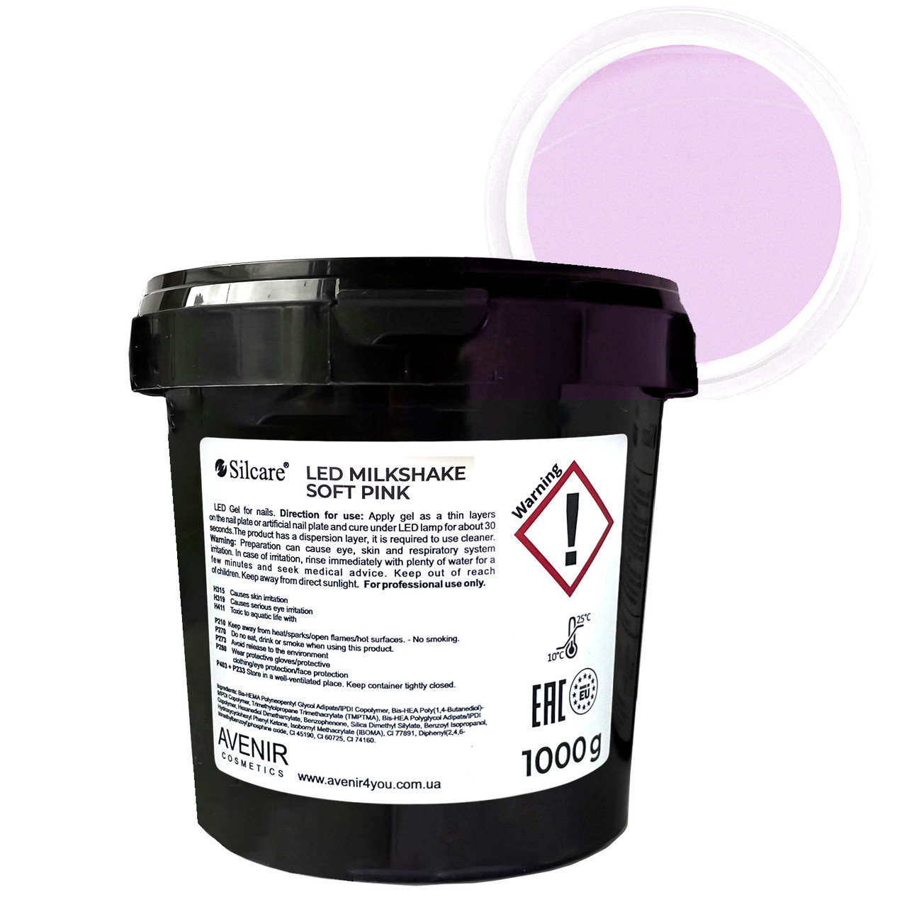 Гель для нарощування Silcare Силкар LED Milkshake Soft Pink 1 кг (BP free)