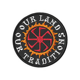 Вишитий шеврон "Our Land - Our Tradititions" на липучці