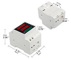 Ватметр D52-2047 на дин рейку AC 80-300 V,0-100 A з вбудованим трансформатором струму