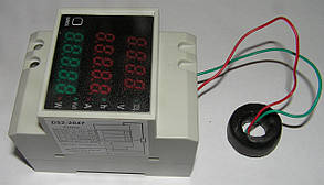 Ватметр D52-2047 на дин рейку AC 80-300 V,0-100 A із зовнішнім трансформатором струму