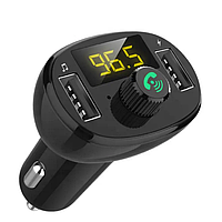 Автомобільний FM ФМ-модулятор Terra ВТ23, Bluetooth 5.0, трансмітер, вольтметр, USB-зарядка QC 3.0