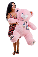 Ведмідь великий ведмедик м'яка іграшка високоякісний плюш наповнювач синтепон холофайбер рожевий 140 см