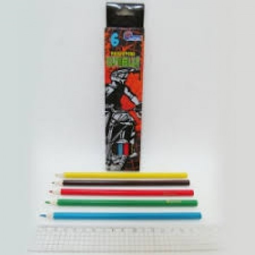 Олівці дерево 6 кольорів No7303-6С Мото, у картоні