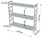 Стеллаж Лонг 3 полиці Квадро ЛОФТ Метал-Дизайн купити в Одесі, Україні, фото 9