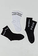 Высокие носки унисекс с принтами от бренда Тур (набор из 3 единиц)