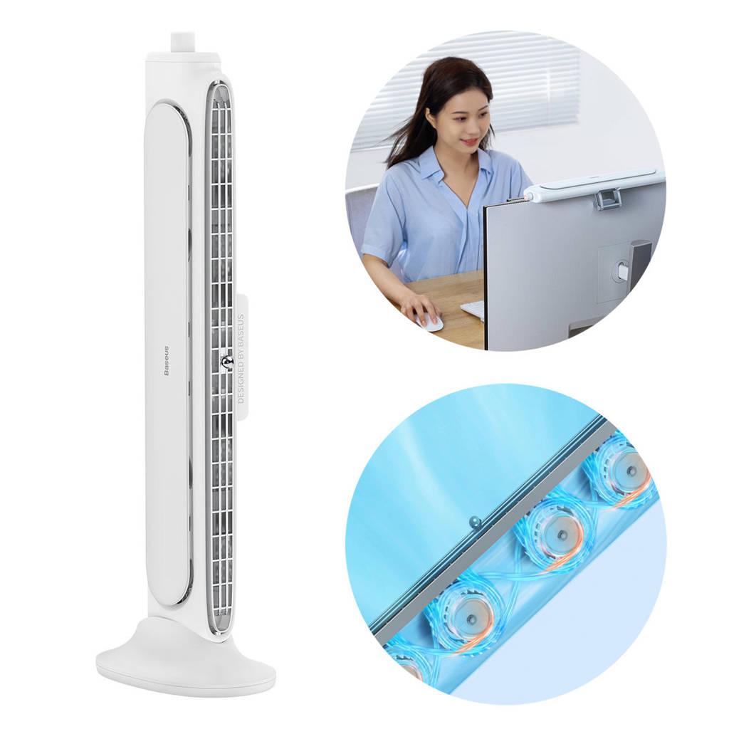 Вентилятор із кріпленням на монітор Baseus Refreshing Monitor Clip-On & Stand-Up Desk Fan. White