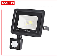 Светодиодный прожектор с датчиком движения 20W MAXUS FL-04 5000K sensor