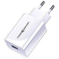 Сетевое зарядное устройство USAMS US-CC083 T22 Single USB QC3.0 Travel Charger - White