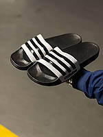 Шлепки летние адидас черно-белые Adidas Шлепанцы стильные мужские Адидас Мужские черные шлепки адидас 40-46 р 42 ( 27.5 см )