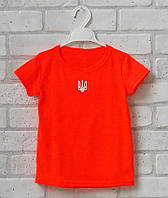 Детская летняя футболка с национальным логотипом тризуб для девочки, хлопковые детские футболки