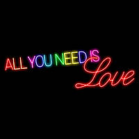 Вывеска из светодиодного неона "All you need is Love" 800х250 мм