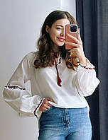 Оригінальна блуза-вишиванка з довгим рукавом норма