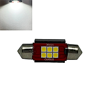 LED автолампа лед диодная BS8t C5W 12В - 24В 6SMD 36 мм белый