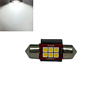 LED автолампи лід діодна T8 C5W 12В - 24В 6SMD 31 мм білий