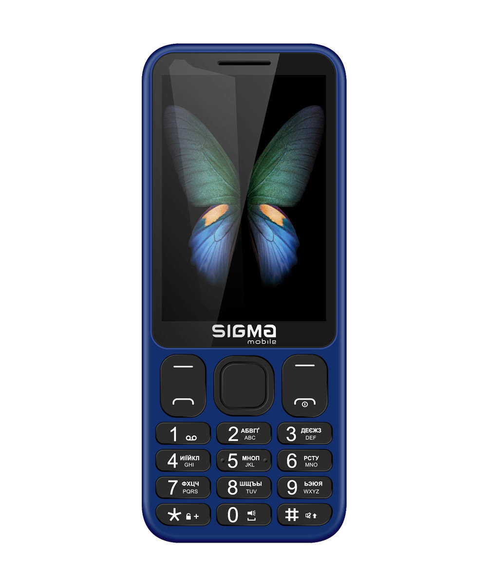 Телефон кнопочний з інтернетом з java з opera mini з великим екраном з потужною батареєю Sigma Lider синій