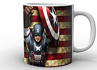 Кружка GeekLand Капитан Америка Captain America Флаг CA.02.003