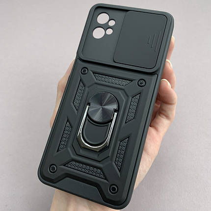 Чохол для Motorola G32 протиударний із шторкою з кільцем чохол на телефон моторола г32 чорний crt, фото 1