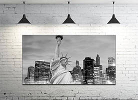 Картина на полотні на стіну для інтер`єру/спальні/прихожої DK Статуя Свободи 50х100 см (DKP50100-G991)