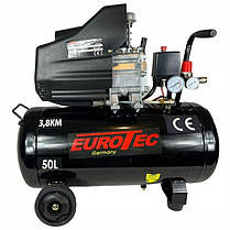 Компресор масляний для СТО 50л Eurotec EUAC-50 50л 8 бар масляний компресор побутовий, фото 4