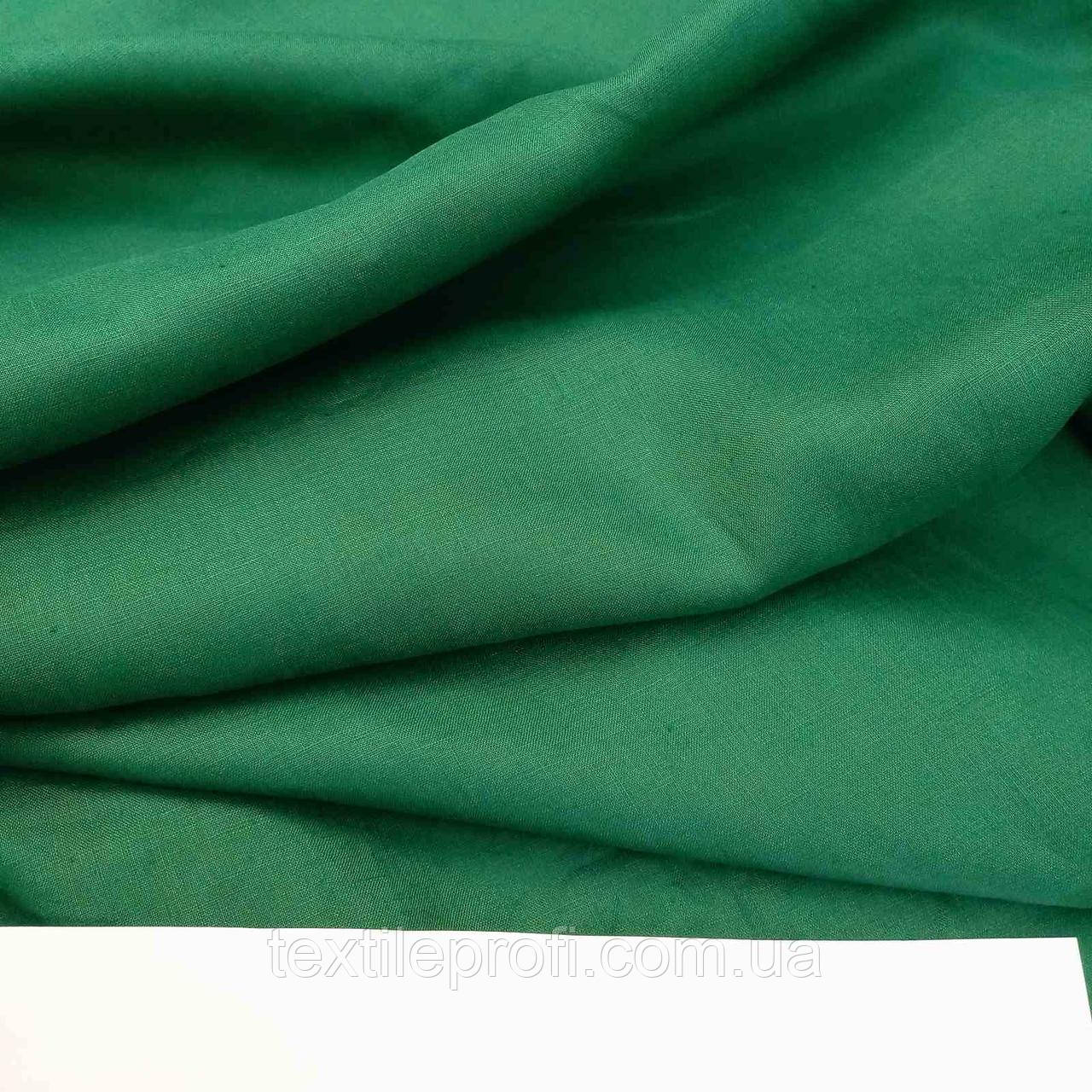 Льняна тканина зеленого кольору