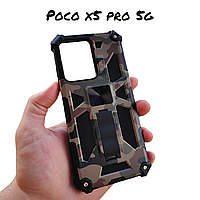 Poco X5 Pro 5G противоударный чехол Camouflage Armor камуфляж армия