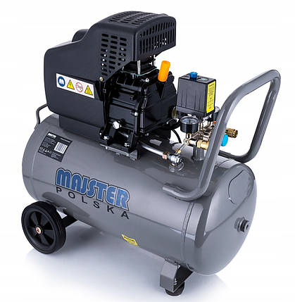 Компресор масляний для будинку 50л MAJSTER POLSKA MP-0062 50 л 8 бар 1,3 кВт масляний компресор 50л, фото 1