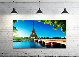 Картина на полотні на стіну для інтер`єру/спальні/прихожої DK Весняний Париж 50х100 см (DKP50100-g1222)