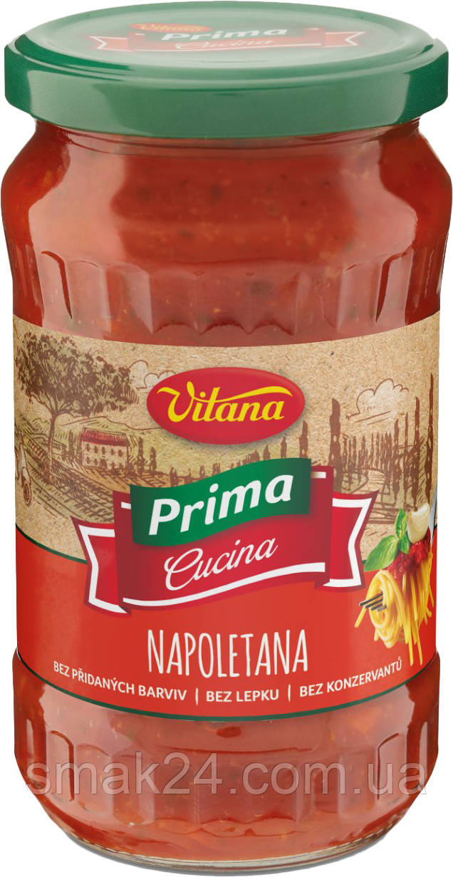 Соус томатний з часником Наполетанський до пасти Vitana Napoletana 350г Чехія