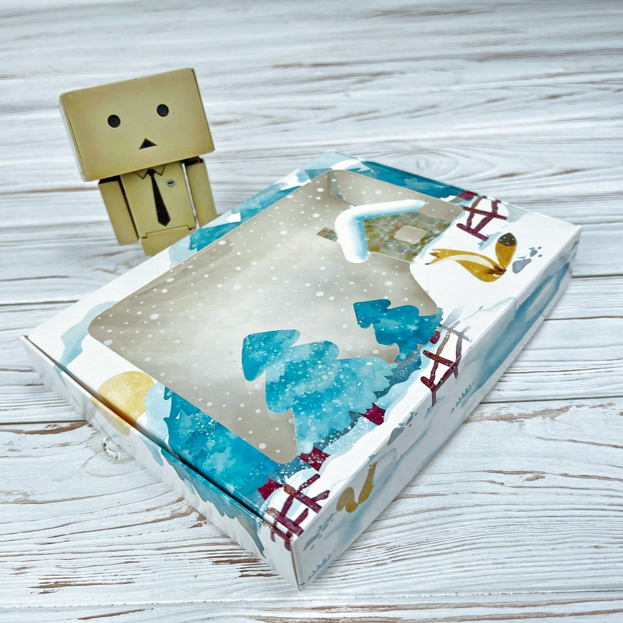 *10 шт* / Коробка / 150х200х30 мм /-друк-Морозець / вікно-НГ-Будинок / НГ