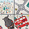 Дитячий розвиваючий термокилимок Місто дорога, 180х120х1см / Двосторонній килимок для повзання, для малюків, фото 6