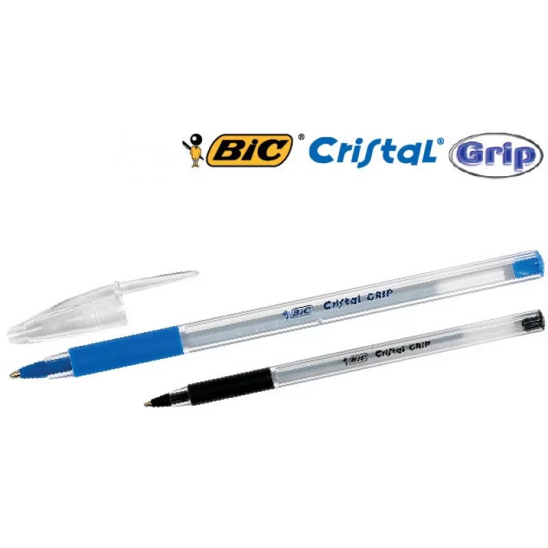 Ручка кулькова BIC Cristal Grip Крістал Гріп 0,7 мм чорна корпус