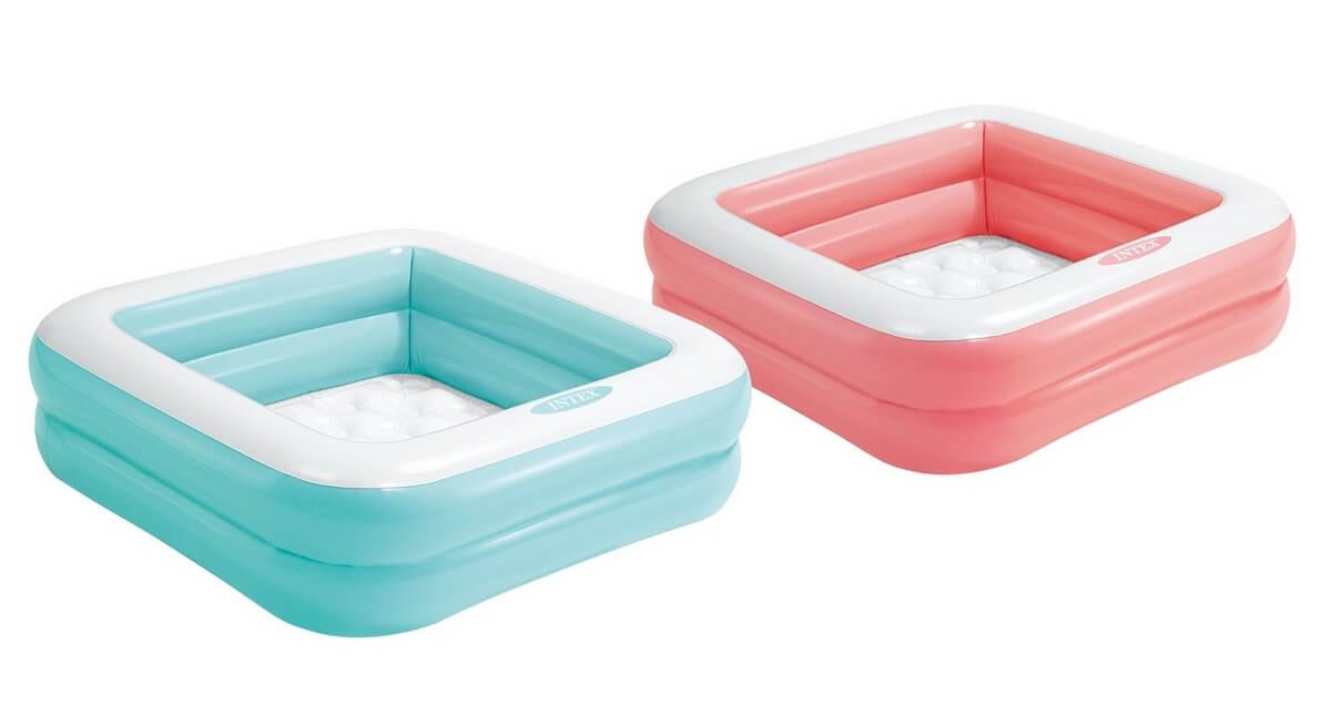 Надувний басейн для малюків Intex 57100 розмір 85х85х23 см, 57 л, від 1 року Рожевий/Блакитний