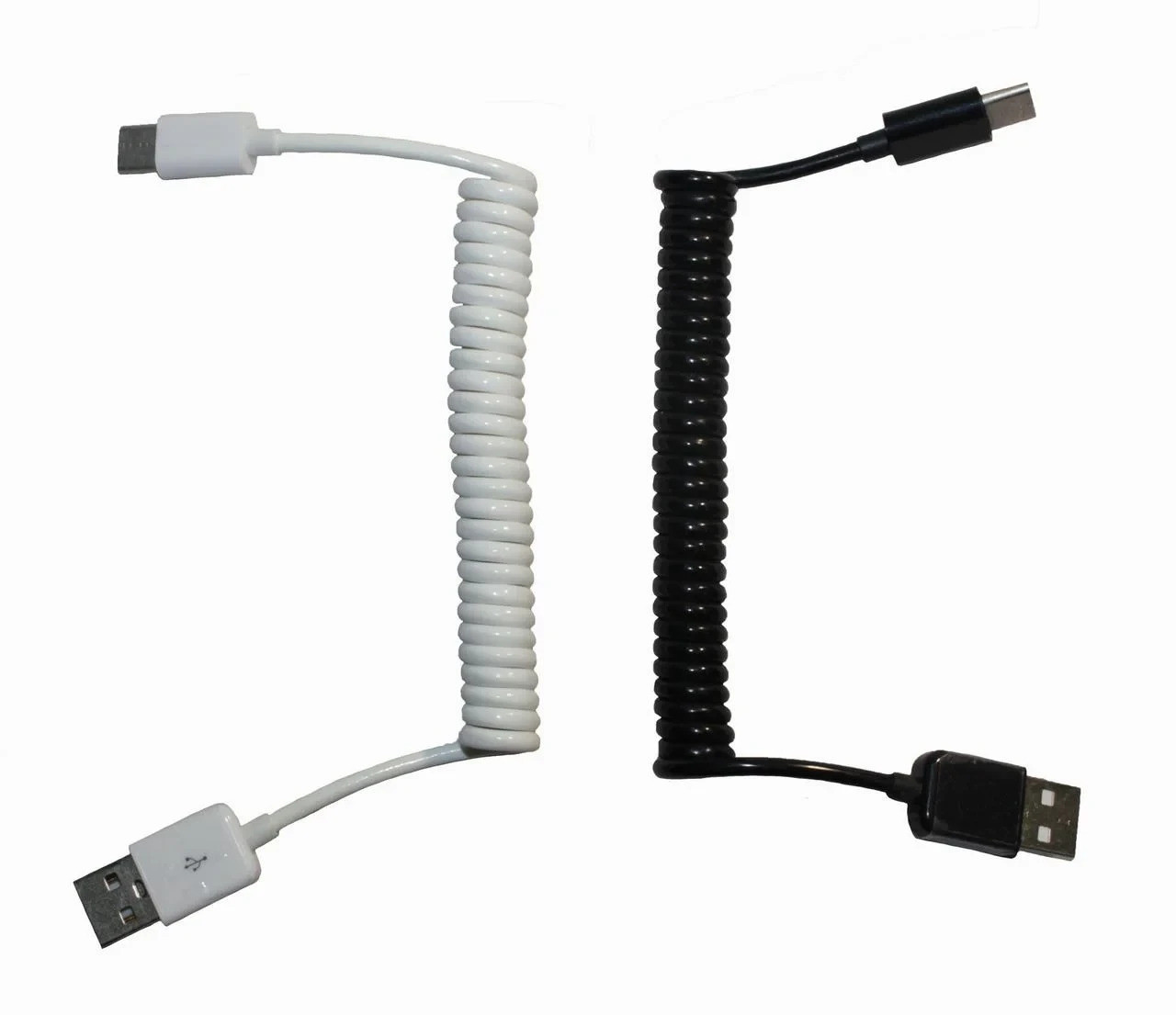 Кабель USB пружина micro USB, білий