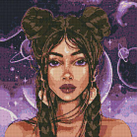 Алмазна мозаїка/вишивка Космічний погляд ©lien_illustration 40*40 см Ідейка AMO 7496