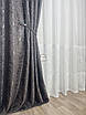 Софт мармур штори комплект №3 темно-сірі, мікро-софт жаккард, 2 штори, фото 6