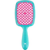 Гребінець для волосся рожевий з блакитним Janeke Superbrush 86SP226 FUX, фото 2