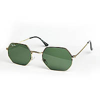 Сонцезахисні окуляри R-B Octagonal Зелена Лінза RB3556, Оправа Золото