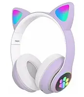 Наушники CAT с кошачьими ушками JST-B39M Bluetooth сиреневые