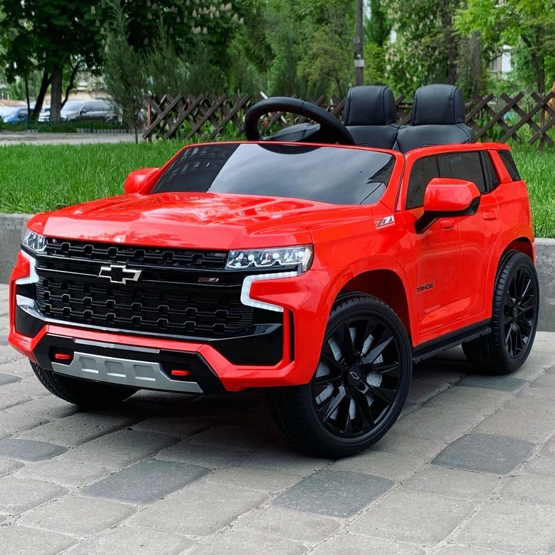Дитячий електромобіль джип Chevrolet Tahoe червоний
